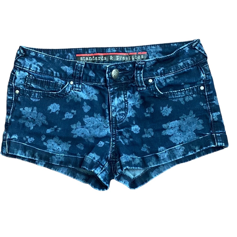 Standards & Practices Blue Floral Jean Shorts